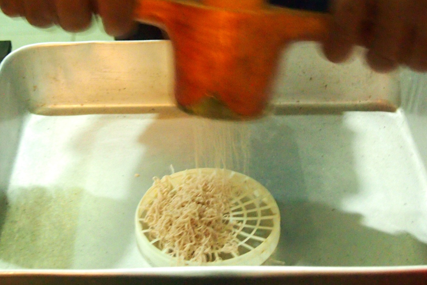 making string hoppers using a special tool