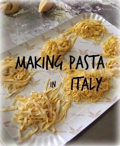 Kids cooking class in Italy making pasta