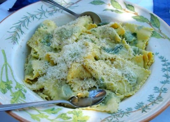 Food in Umbria. Hand made ravioli. family travel blog
