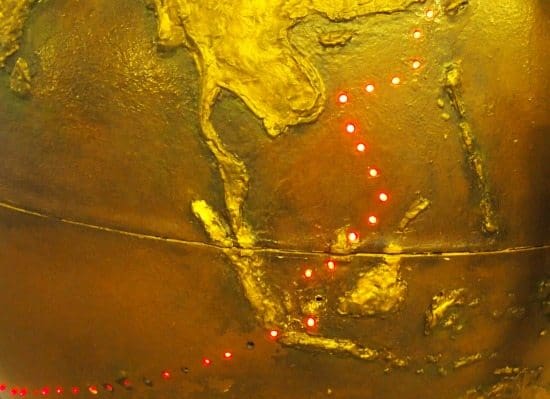 Shipping routes globe Cutty Sark