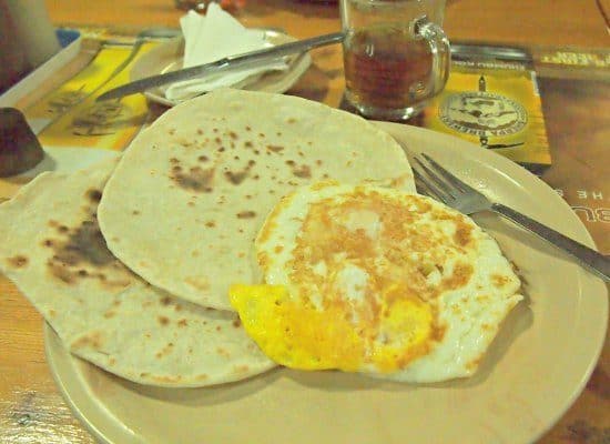 A typical Trekker's breakfast in Nepal.