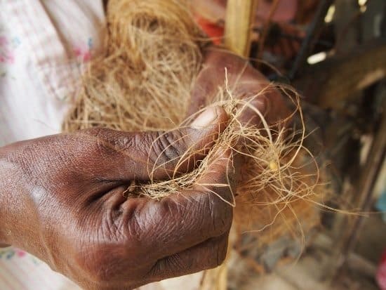 Making Coir rope in Kerala