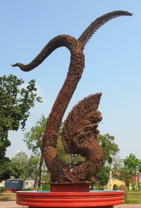.Peace Naga Cambodia. Staue Made From Guns. 1 day tour of Battambang, Cambodia.