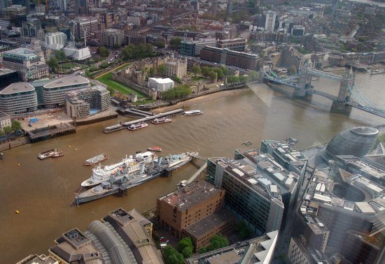 Tower Bridge and The Tower of London From The Shard