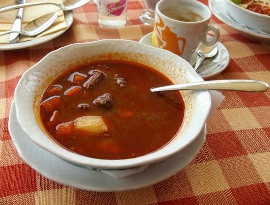 One of very few restaurant meals we ate on our trip. We couldn't visit Hungary without having a bowl of goulash.