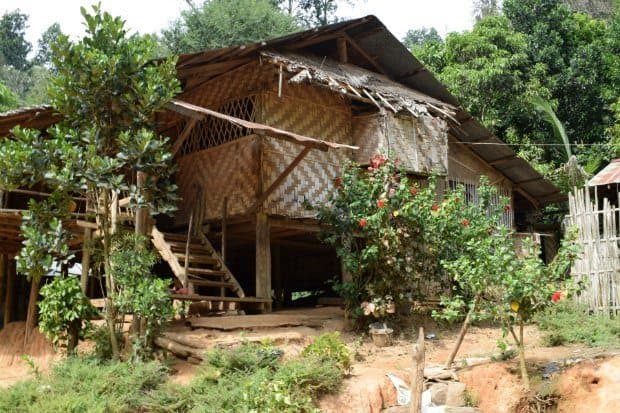 Visiting the Hill Tribes of Northern Thailand. Typical Village House