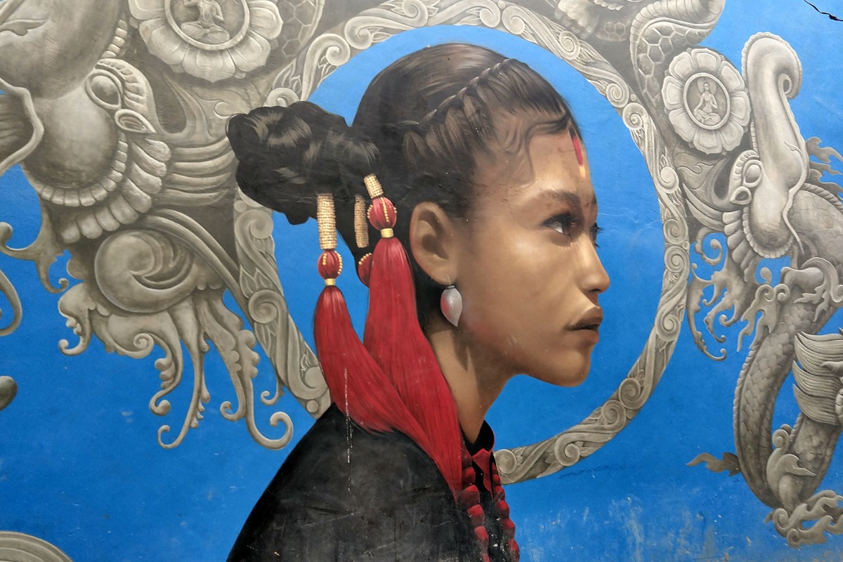 newari girl street art freak street place to see in kathmandu