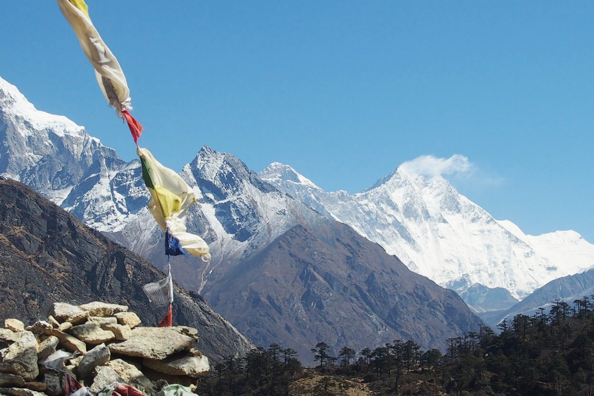 view of mount everest himalayas nepal