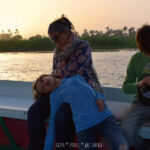 Felucca Sailing on the Nile. Disasters 1 and 2. Family on a sunset felucca sail on the Nile