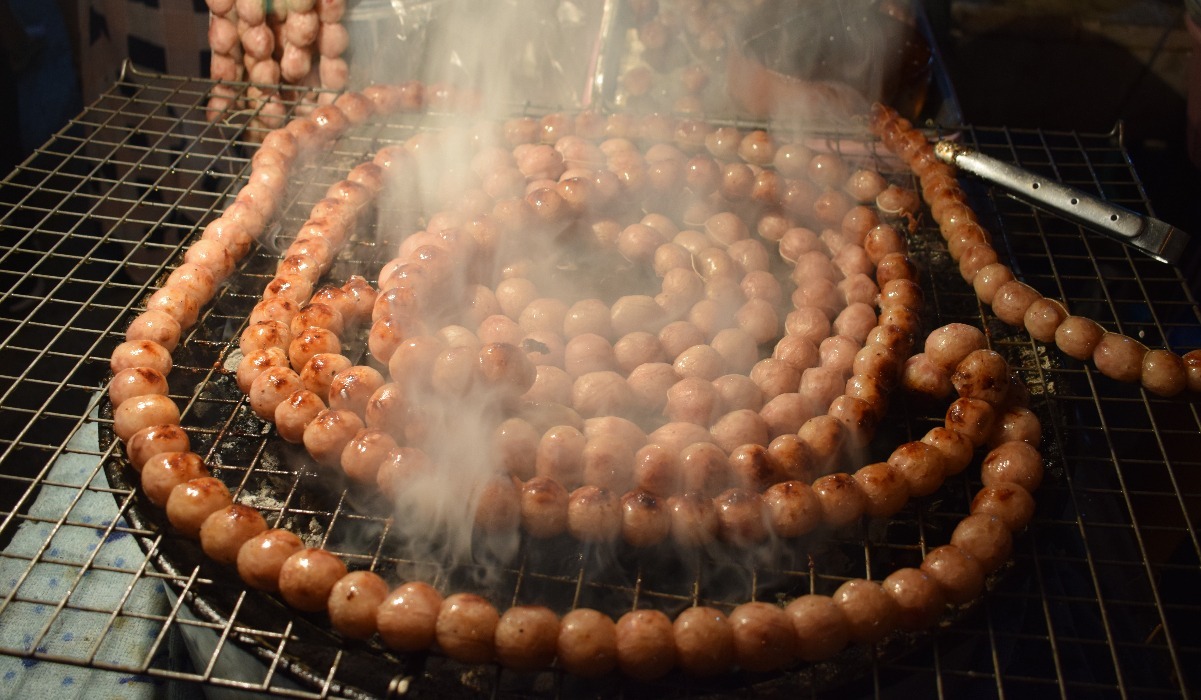 Thai street food sausages