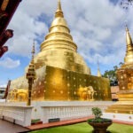 Visiting Northern Thailand on a Road Trip Beautiful golden temple in Chiang Mai, northern thailand