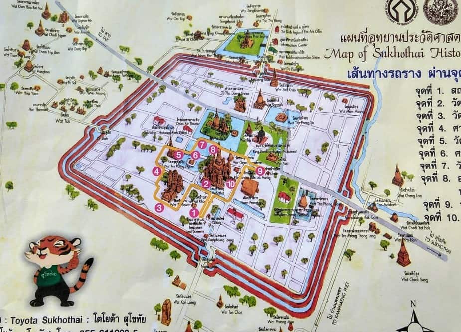 Map of Sukhothai Historic Site