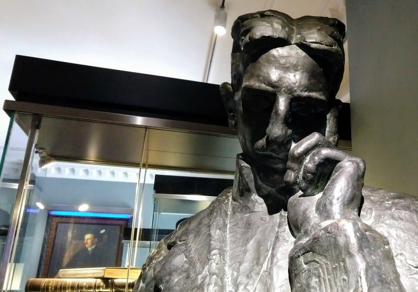 Nilolai Tesla at the Tesla Museum in Belgrade