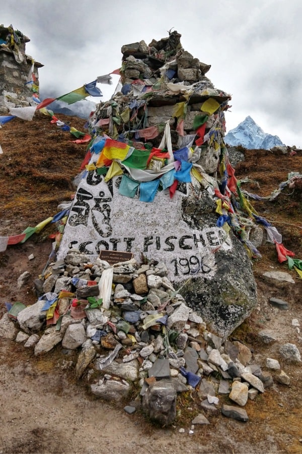 Scott Fischer Died on Everest. His Memorial on the Everest Base Camp Route, betweek Dingboche and Lobuche Nepal