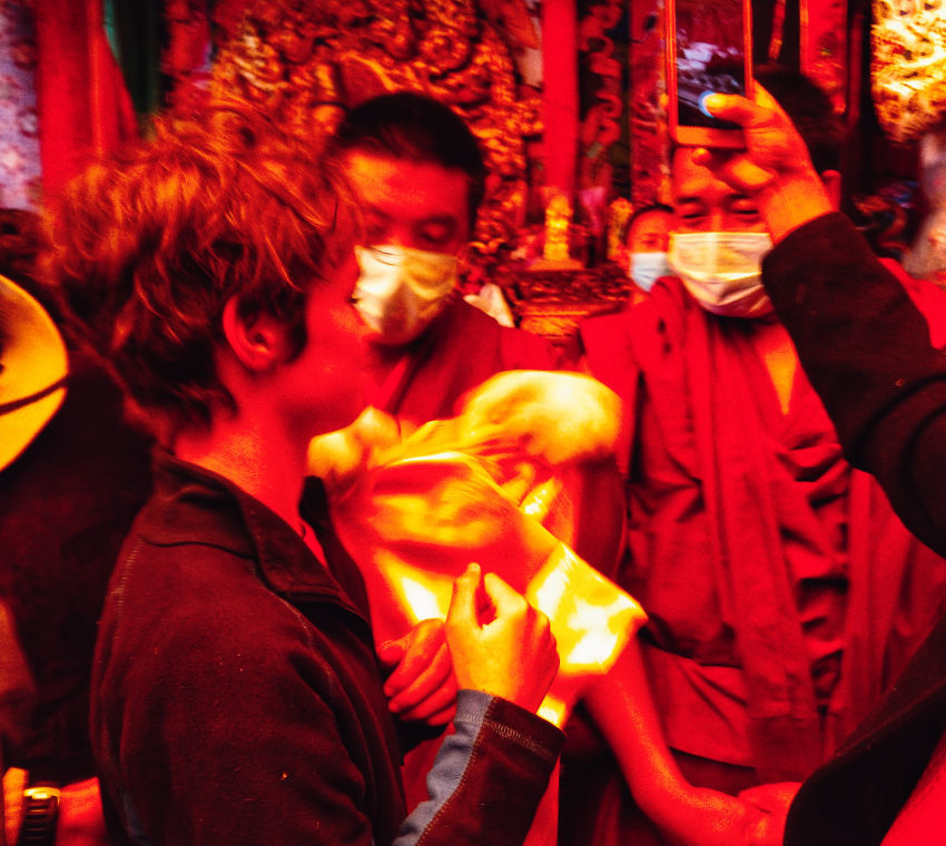 Jokhang Temple itself inside festival Lhasa Tibet