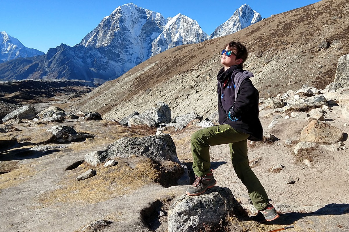 Nepal with kids Everest Base Camp trek child view