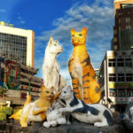 Kuching Sarawak Family of Cats in Cat City Kuching. Statue in modern KuchingCat statues kuching. Things to see in Kuching