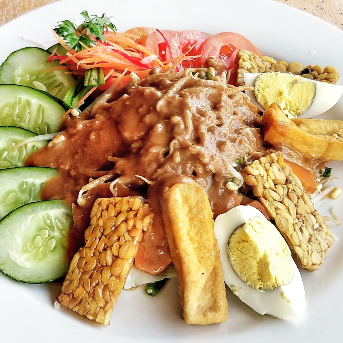gado gado salad with peanut sauce from Bali Indonesia