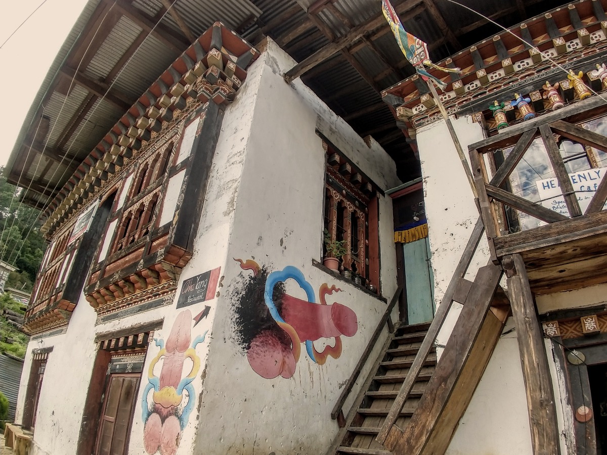 Bhutan wall art Phallus