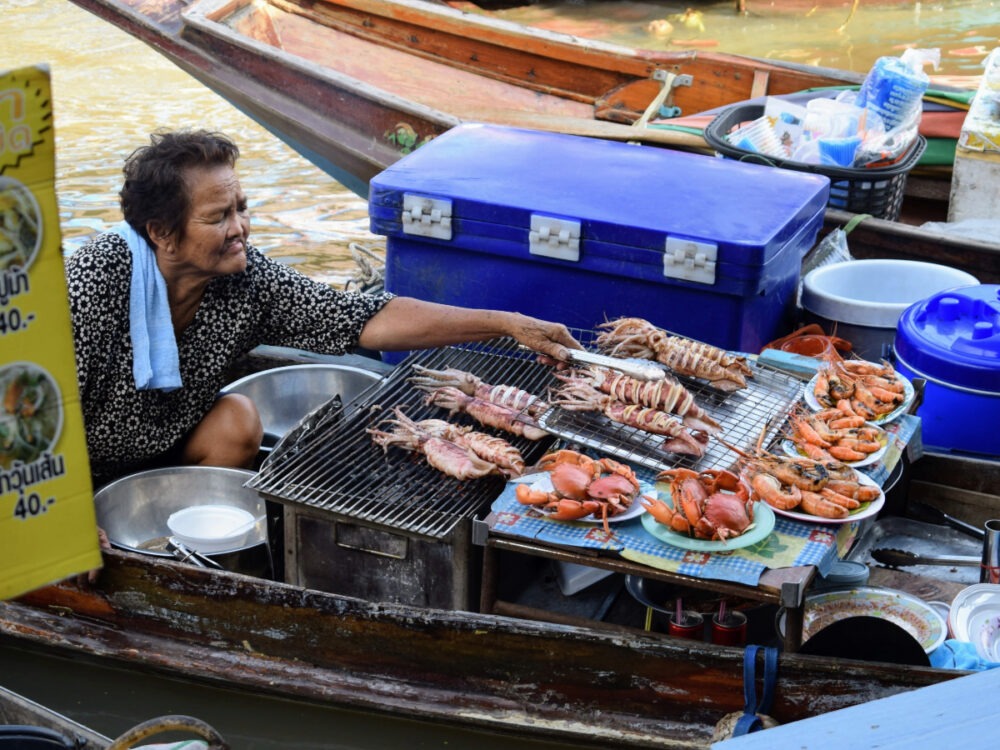Thailand food at floating market