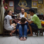 Getting a Traditional Thai Tattoo in Bangkok Getting a traditional tattoo in Thailand the Thai sak yant or bamboo tattoo