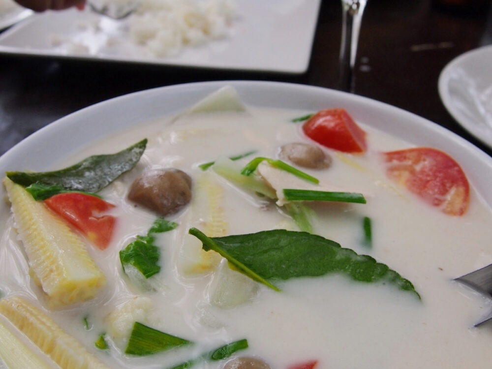 Tom kha gai chicken coconut soup Thailand