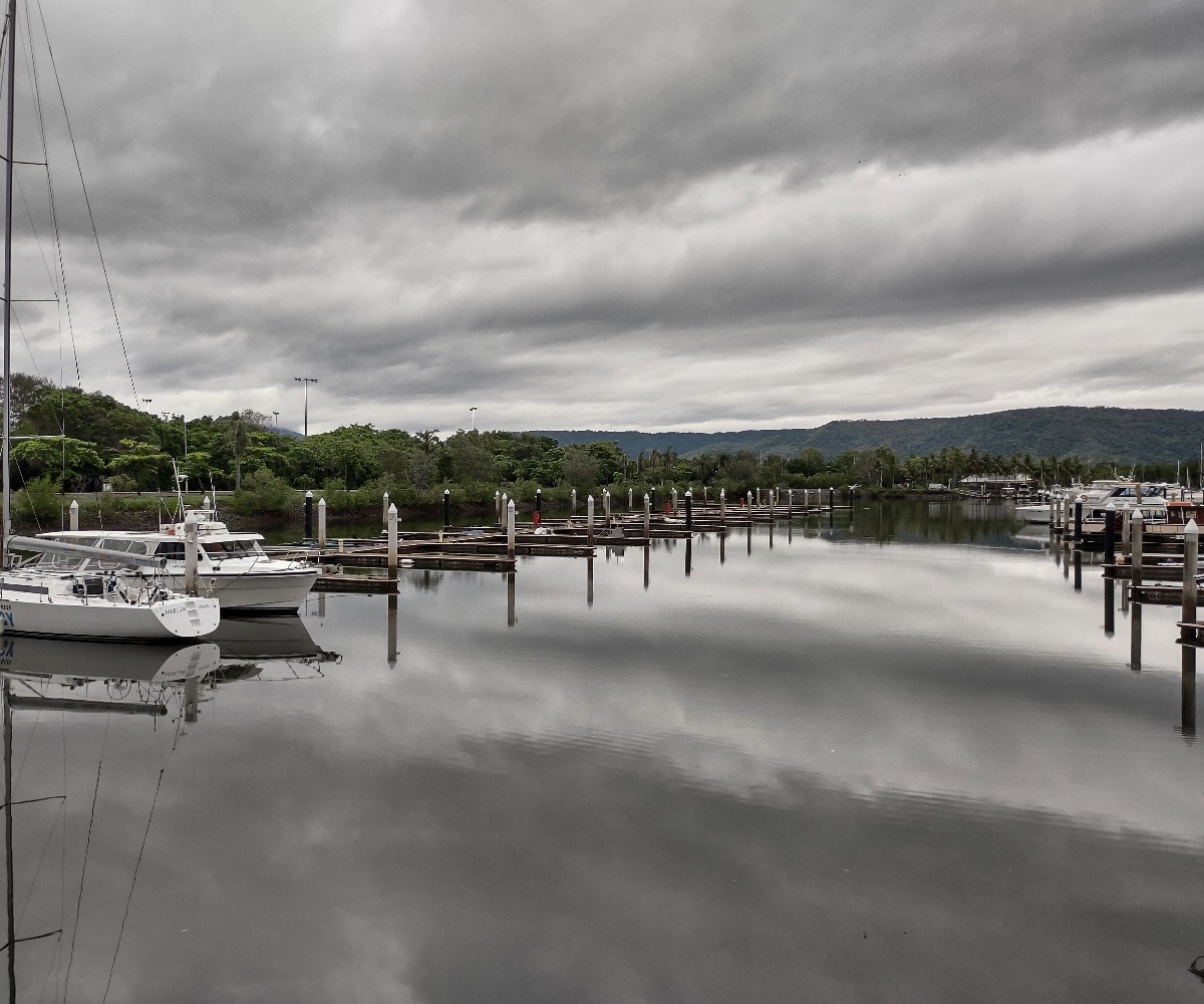 Port Douglas marina empty cyclone