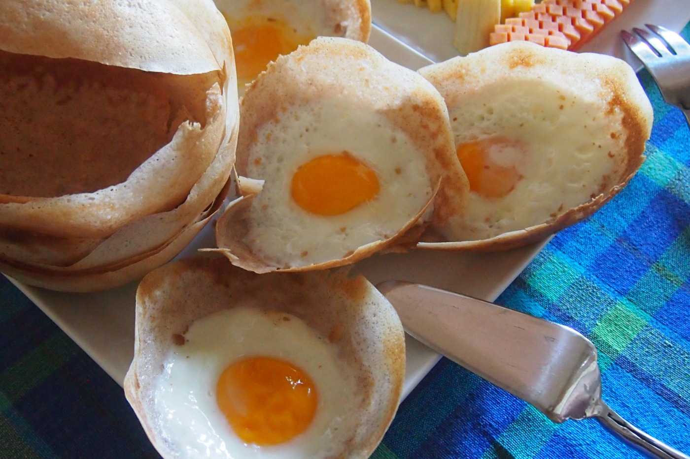 plain and egg hoppers sunny side up