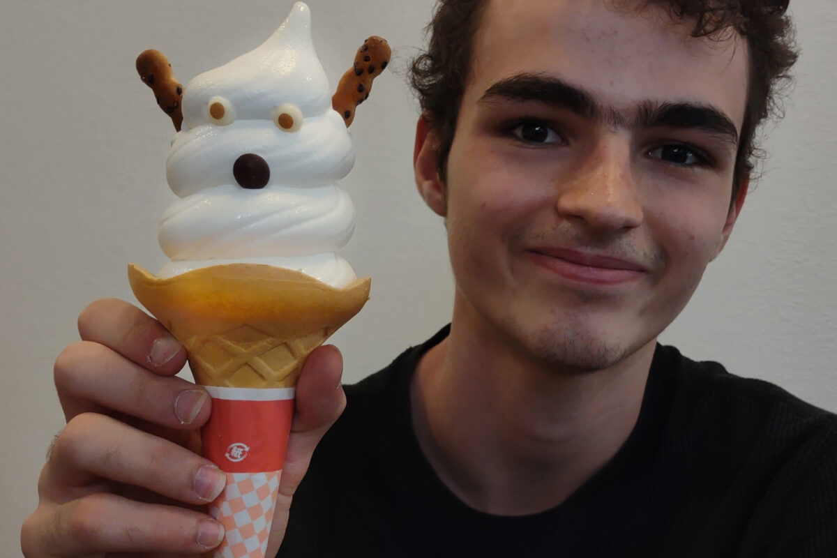 Polite deer ice cream nara japan with antlers