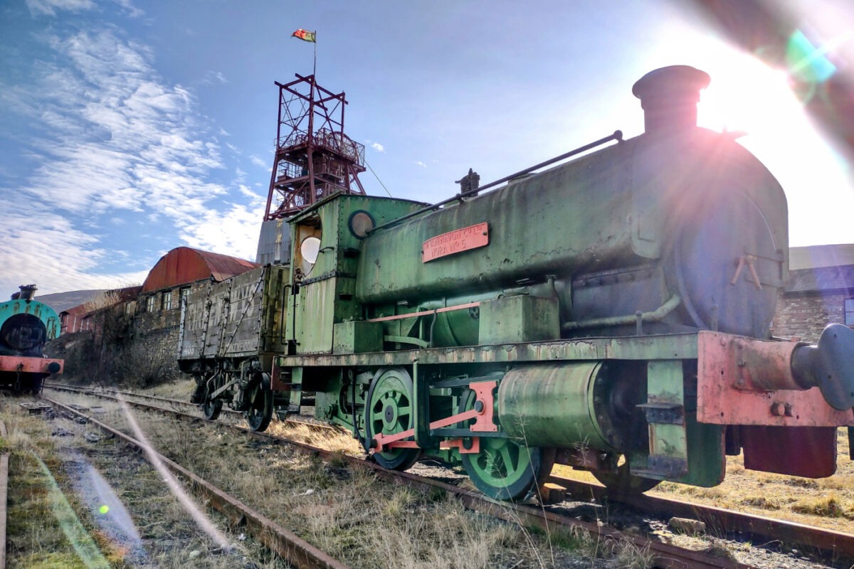 Steam train and coal mine Blaenavon Wales, near Cardiff