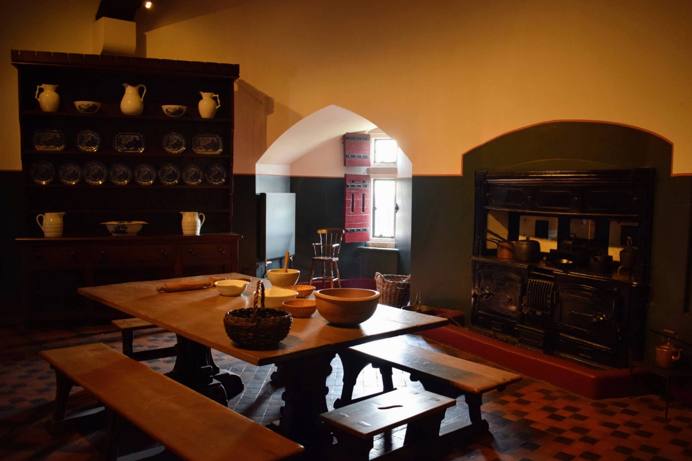One of the rooms inside Castell Coch, the old kitchen