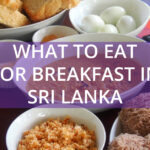 Sri Lankan Breakfast Sri Lankan breakfast with text. Sri Lankan breakfast table with food.