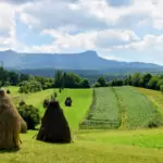 Breb Maramures (& Living in Breb Village Romania) Breb Romania, view of fields haystacks and the mountain