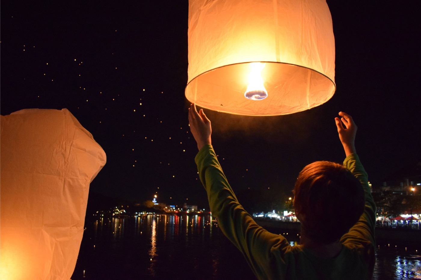 Best Places Visit Thailand Families Child in Thailand with Thai lantern