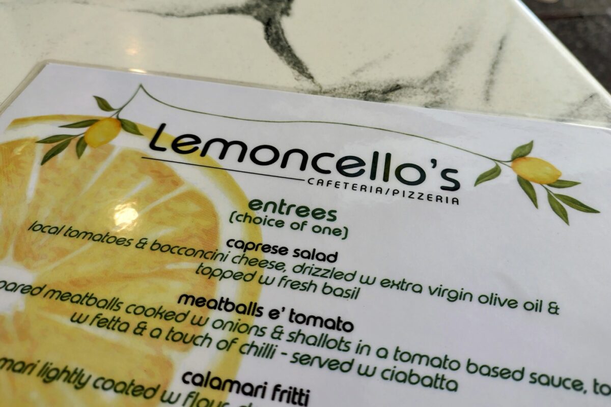 Lemoncello's Cairns menu restaurant.