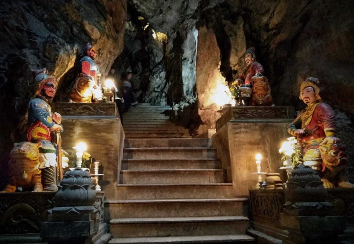 Inside Marble Mountain Cave.