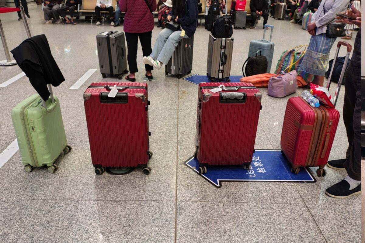 Queues in Laos train stations